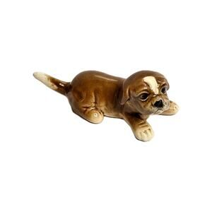 Vintage GOEBEL W Germany - BOXER Dog Puppy - Ceramic Figurine 3"